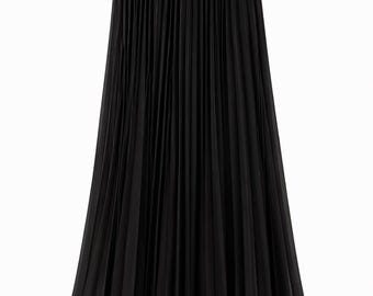 Pleated Maxi Skirt Chiffon Long Skirt High Waist Flowy Modest Skirt Muslim Clothing Elegant Women Skirt