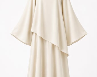 Modest Summer Two Piece Set | Asymmetrical Tunic Top & Flowy Maxi Skirt | Lightweight Muslim Outfit