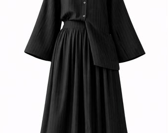 Lightweight Summer Modest Set for Women | Cotton Oversized Top & Maxi Skirt | Breathable Abaya Style Outfit | Minimalist Neutral Wear