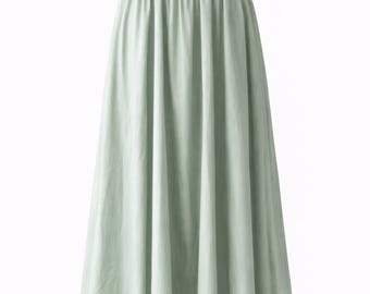 Cotton Maxi Skirt Modest High Waisted Abaya Skirt for Women – Full Length A Line Muslim Skirt – Flowy Eid Outfit Essential