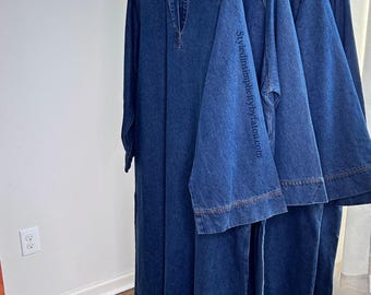 Cotton Denim Abaya Dress: Modern Muslim Women's Modest Wear Jean Abaya