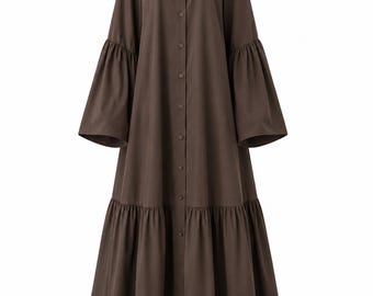 100% Cotton Abaya Dress for Women | Modest Maxi Dress | Lightweight Summer Abaya | Muslim Clothing | Loose Fit Islamic Dress