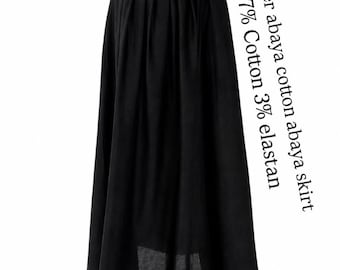 Modest Cotton Maxi Skirt | Under Abaya Layering Skirt | Muslim Slip Skirt | Lightweight Long Cotton Skirt | Black White