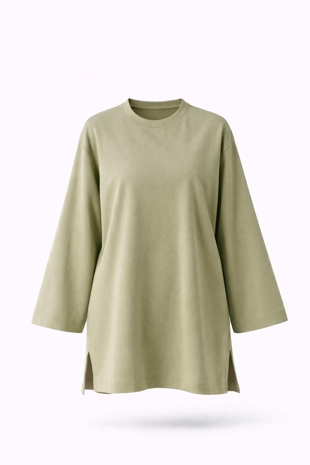 Modest Cotton Oversized Shirt Women | Long Sleeve Loose Tunic Top