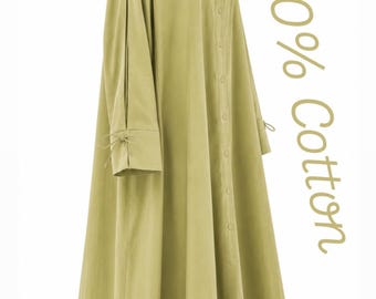 Cotton Summer Abaya Dress Women | Lightweight Breathable Modest Maxi Dress USA | Loose Everyday Abaya Muslim Clothing | Simple Casual Abaya