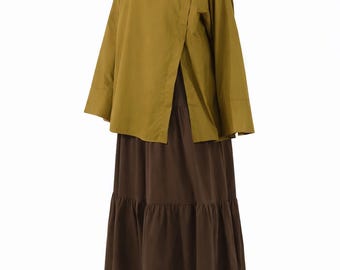 Modest Loose Fit Cotton Top for Women | Muslim Women’s Tunic | Oversized Modest Blouse | Plus Size Friendly | Long Sleeve Modest Shirt