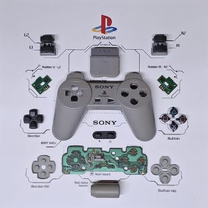 Playstation controller disassemble template BLANK PRINT ONLY. 12x12