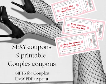 Printable sexy coupons, sexy couples coupons, sex games for couples, kinky gifts for boyfriend, sexy gift certificate, date night coupon