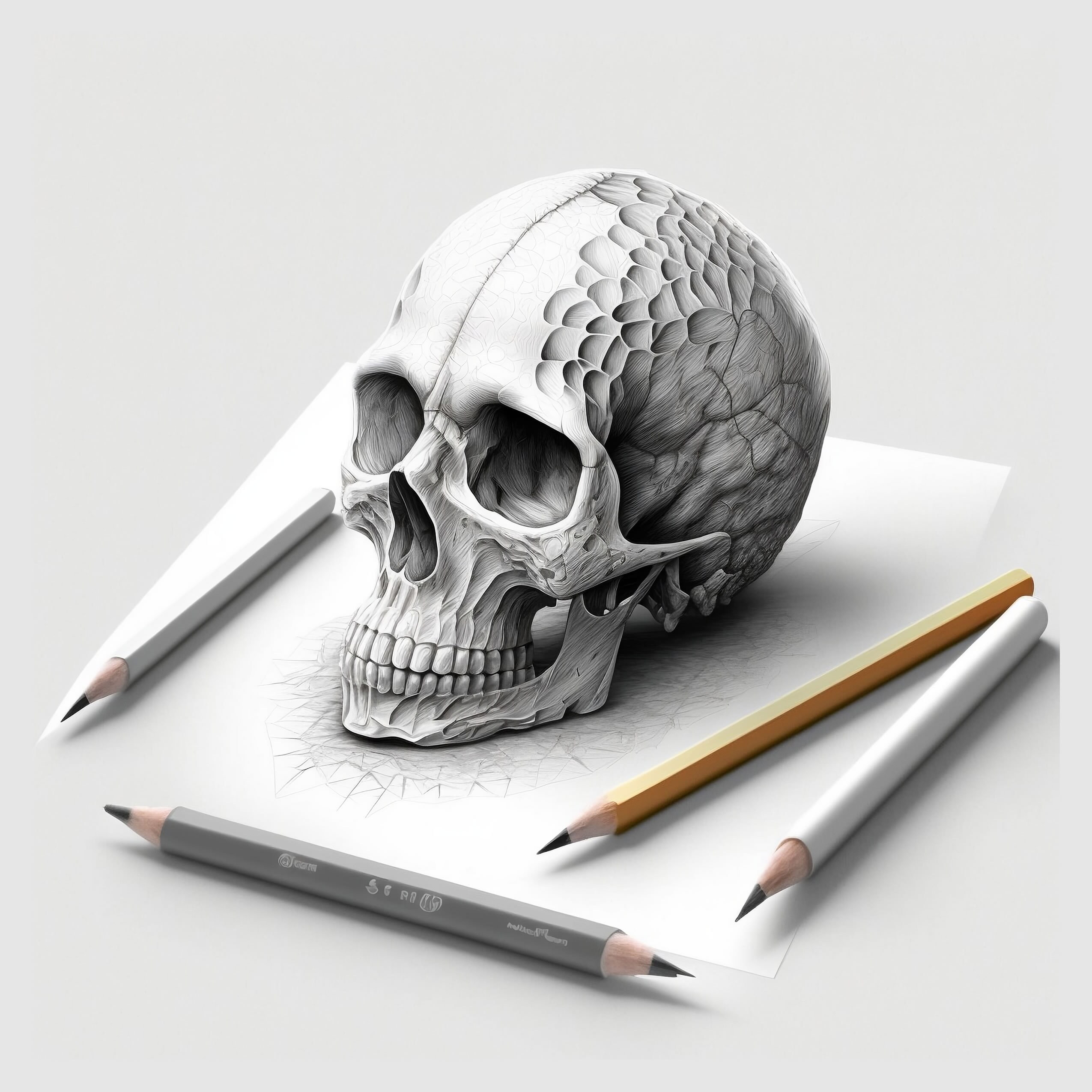 Cool Skull Drawing In Pencil