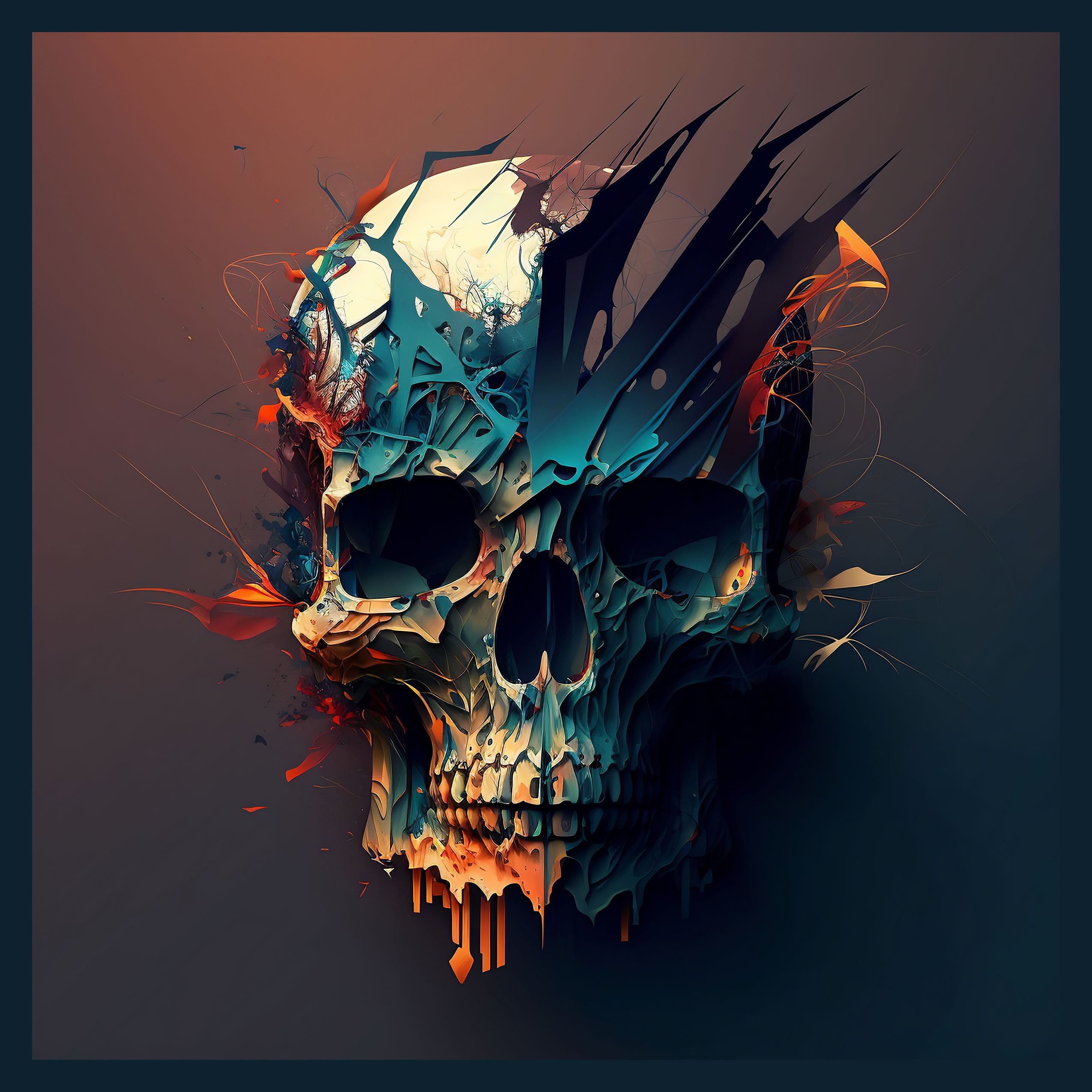 Skull outlet abstract art