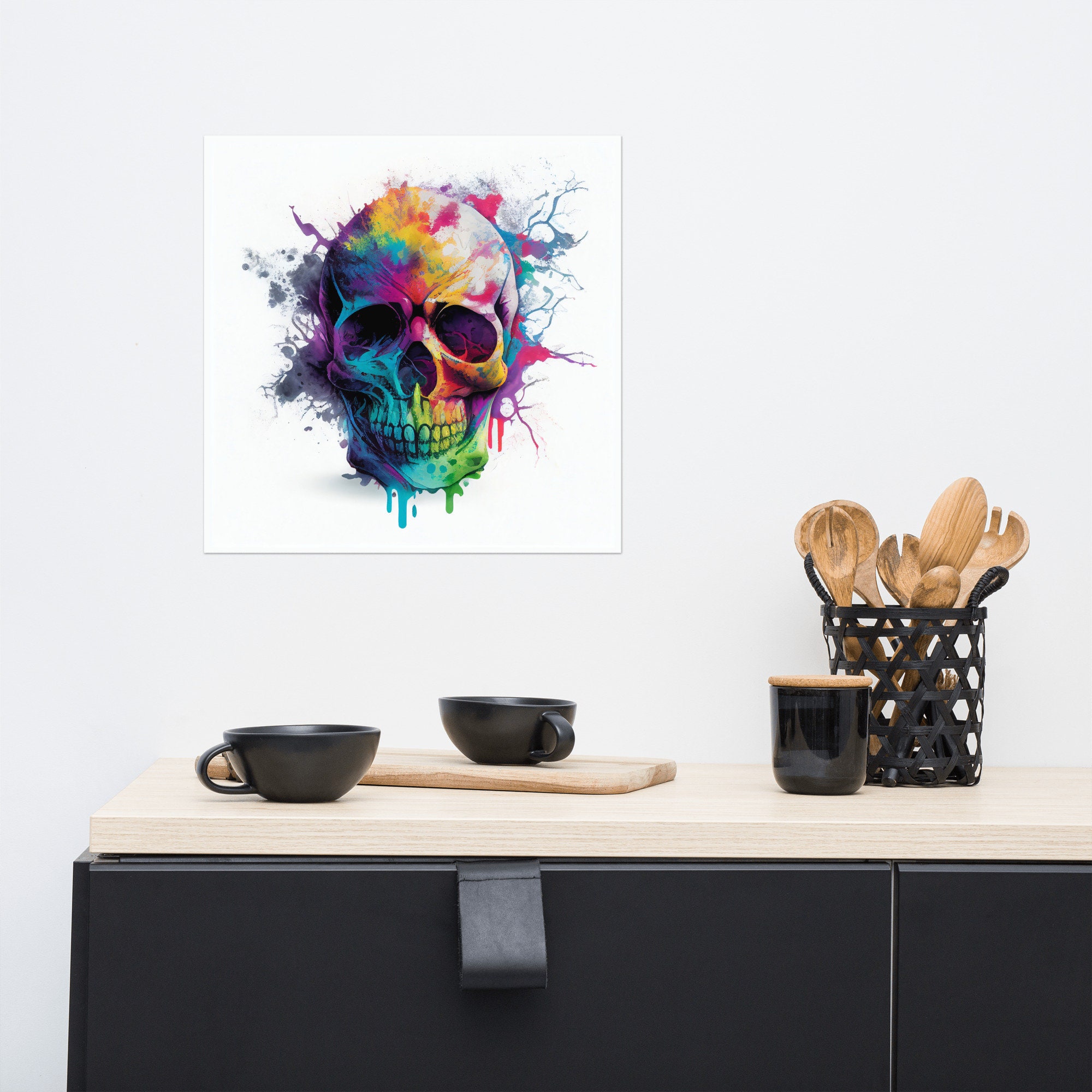 30x40 Color Cascade -   Skull wall art, Affordable wall art, Canvas  wall art