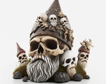Skulls & Gnomes Art Print 10 - Gnome Art - Instant Digital Download - Printable Wall Art - Art Gift - Home Decor