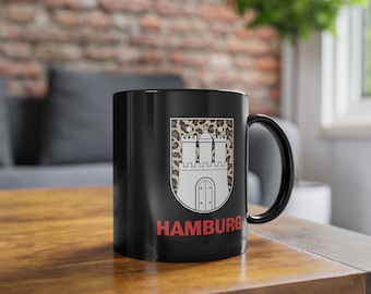 Tasse à Café Amsel - Hambourg Allemagne - Rouge Et Blanc - Château - Céramique