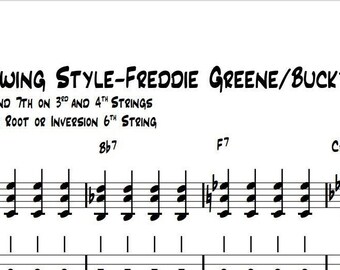 Swing Comping Lesson | Freddie Green and Bucky Pizzarelli PDF & TABs