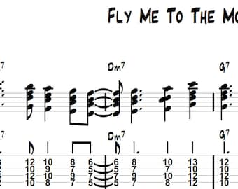 Fly Me to the Moon / Arreglo para guitarra jazz, PDF y tablaturas