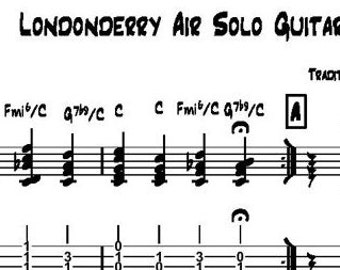 Londonderry Air | Guitar Chord Melody Arrangement, PDF & TABs