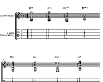Nunca habrá otro como tú / Voces de jazz para guitarra de 7 cuerdas (PDF y tablaturas)