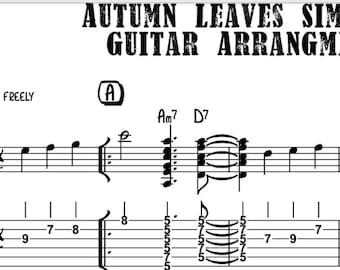 Autumn Leaves | Jazz Guitar Chord Melody, PDF & TABs