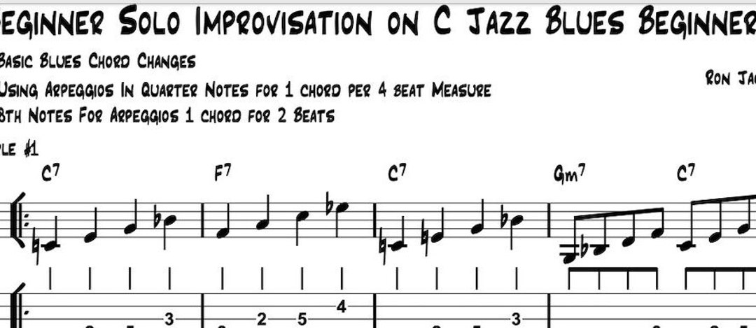 Beginner Jazz Blues Solo Improvisation | Guitar PDF & Tabs - Etsy