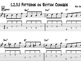 Lección avanzada de guitarra jazz con cambios rítmicos (PDF y tablaturas)