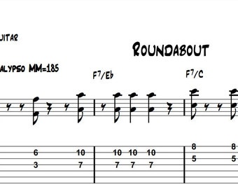 Roundabout | 7-String Original Jazz Guitar Composition PDF