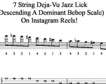 Deja-Vu Bebop Scale Lick | 7-String Jazz Guitar PDF