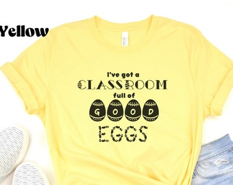 Koszula nauczycielska na prezent wielkanocny dla nauczycieli Koszulka Good Egg Koszulka dla nauczyciela szkoły podstawowej Koszulka wielkanocna Good Eggs Prosta estetyczna koszulka dla nauczyciela