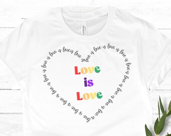 Love Heart Shirt para Pride Shirt Love is Love Shirt para hombres y mujeres Pride Shirt