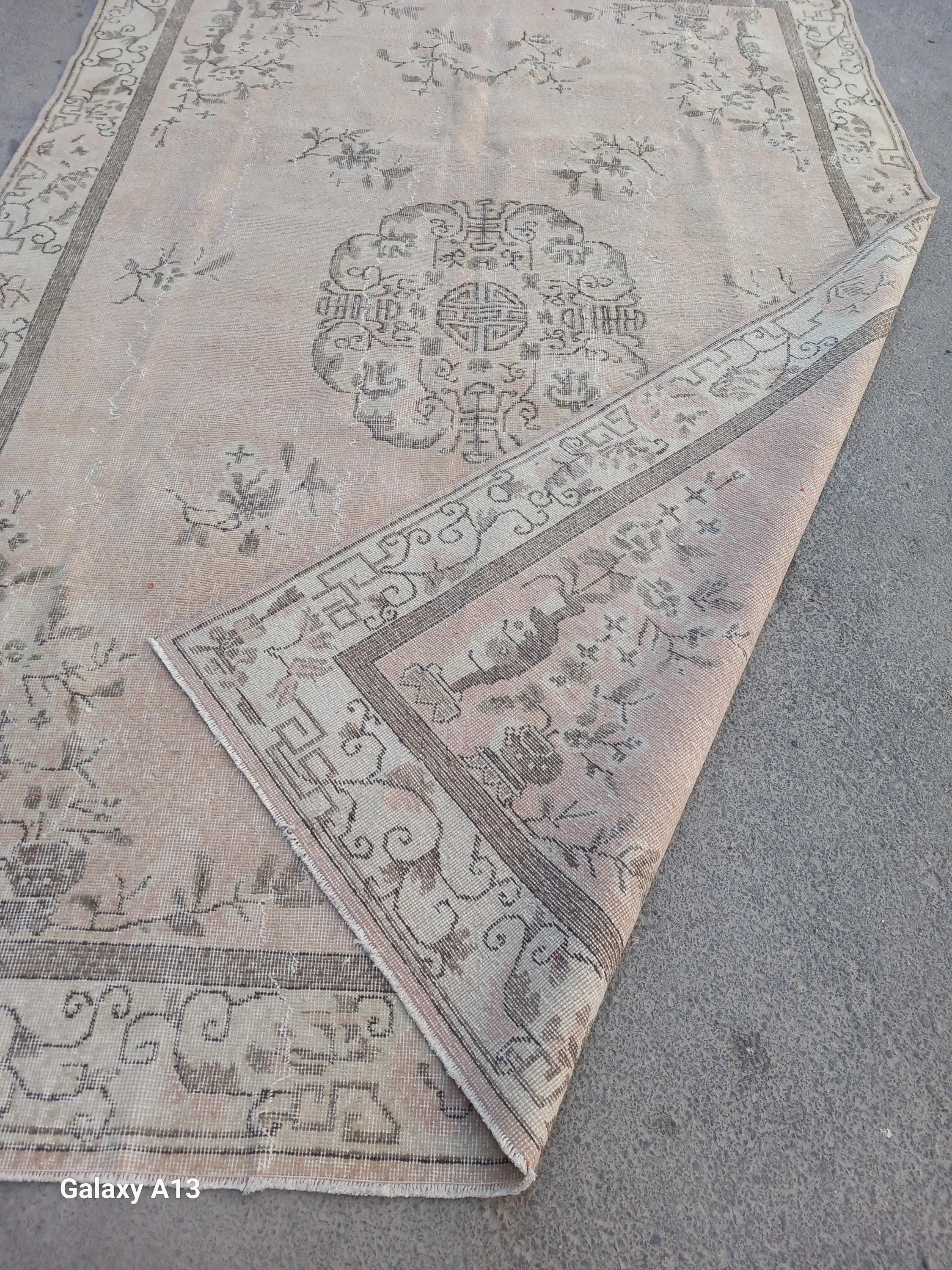 7x11 Rug,ousak Beige,brown Rug,vintage Rug,7x11 Turkish Rug,7x11 Area ...