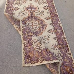 4x7 Rug,Beige Purple rug 4x7 Turkish Rug,4x7 Vintage Rug,Oushak Neatrul Kids Kitchen Living Room Entry Bedroom Rug,Home Decor,4.0x6.10 Ft