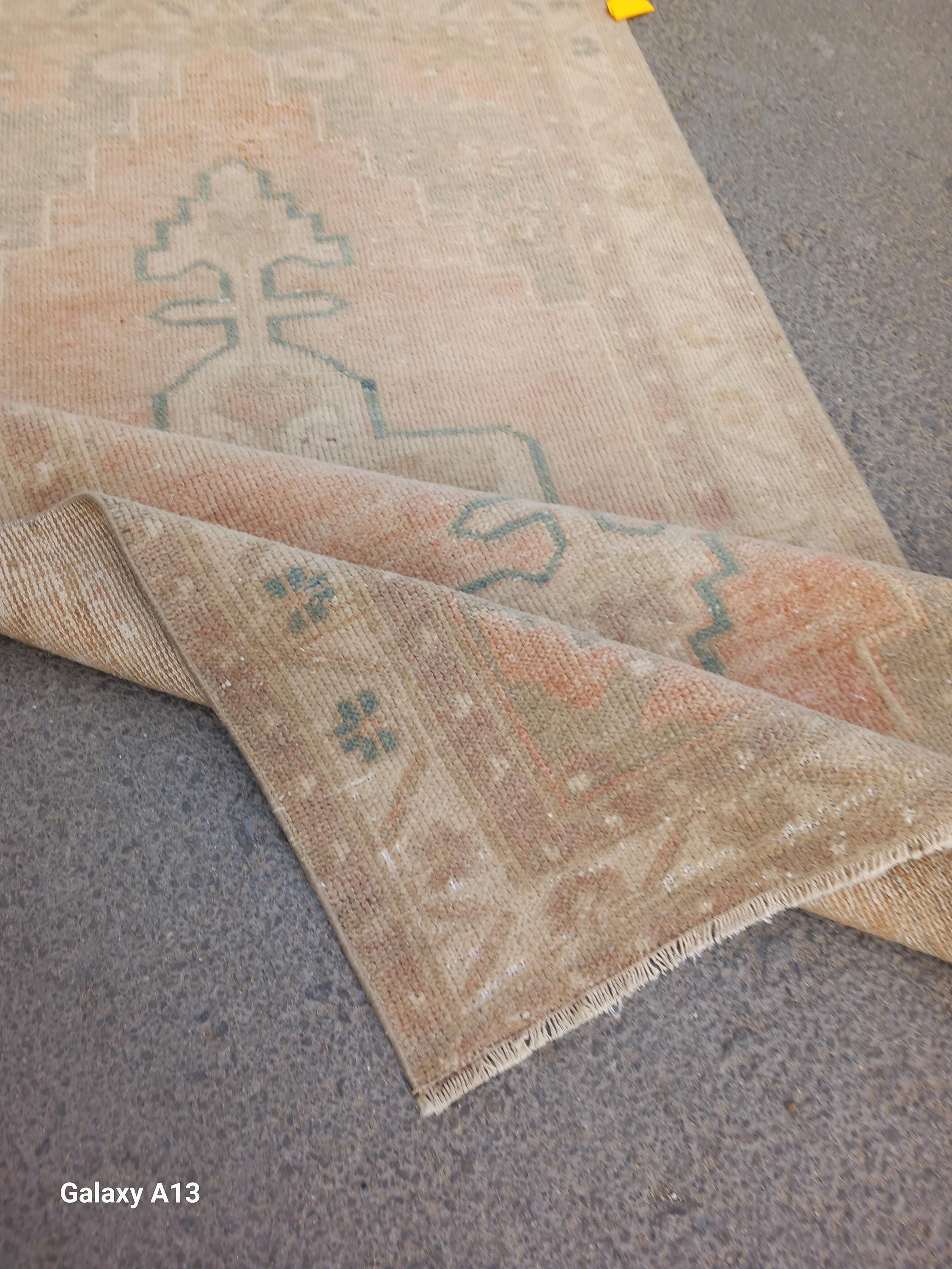 3 x 6 tapis,Tapis turc Oushak,Tapis en laine,,Tapis beige rose,Tapis en laine fait main,Tapis décoratif,Tapis naturel 3x6,Tapis vintage,Tapis de passage 3 x 6,3,3 x 5,11 pi