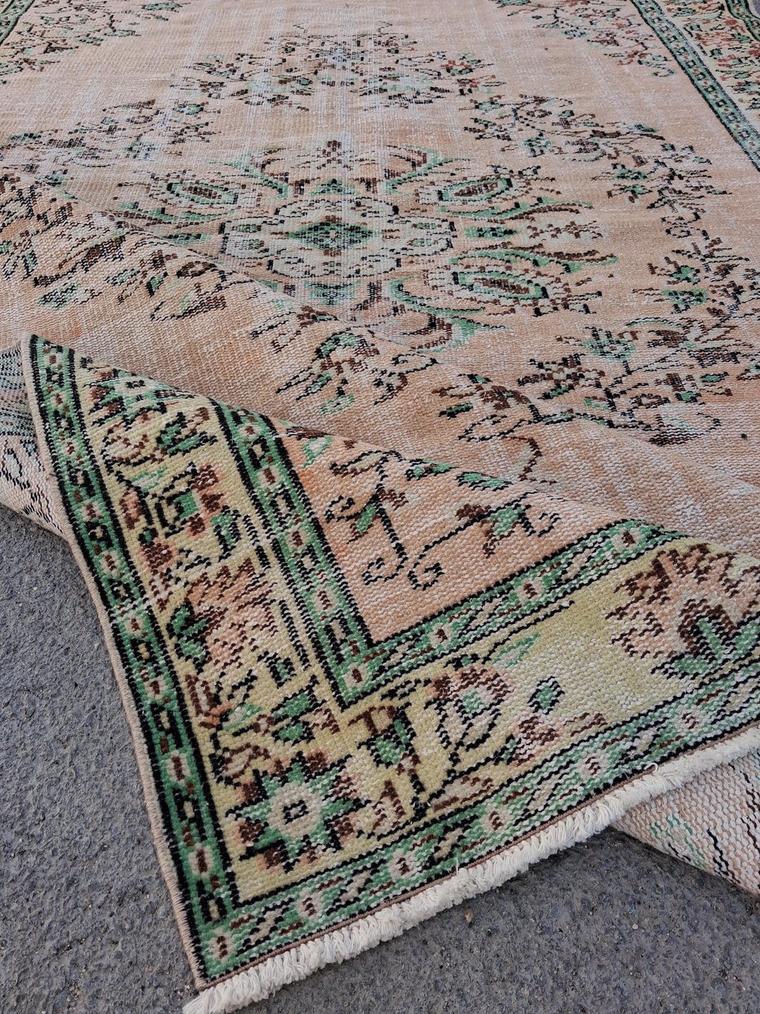 6x7 9 Rug 6x9 Rug,oushak Rug, 6x9 Vintage Rug,coloring Rug, Area Rug,home Decore ...