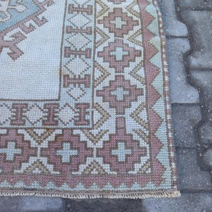 4x6 Rug,4x6 Vintage Rug,Area Rugs, White Green Rug,4x6 Turkish Area Rug, Floor Carpet, Bedroom Livingroom Kitchen Rugs,Wool Rug, 4.4x5.8 ft image 9