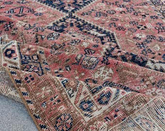 6x9 Rug,Oushak Rug,Rugged Rug,6x9 Vintage Rug,Area Rug,Home Decore Rugs, Handmade Rug,Living roomrug,Turkish Rug,6.3x9.4 feet, Tax Free USA