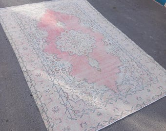 Alfombra de 6x10, alfombra turca vintage, alfombra de lana vintage de 6x10, alfombra Oushak, alfombra anatolia, alfombra de área, alfombra para sala de estar, alfombra de colores, 6.5x10.1 pies, libre de impuestos en EE. UU.