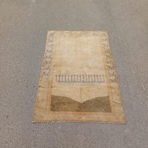 2x4 Rug,2x4 Turkish Rug,2x4 Oushak Rug,2x4 Small Rug,2x4 Beige Green Rug,Vintage Rug,Handmade Wool Rug,Small Rug,Home Decore,Rug 2&#39;5x3&#39;7 Ft