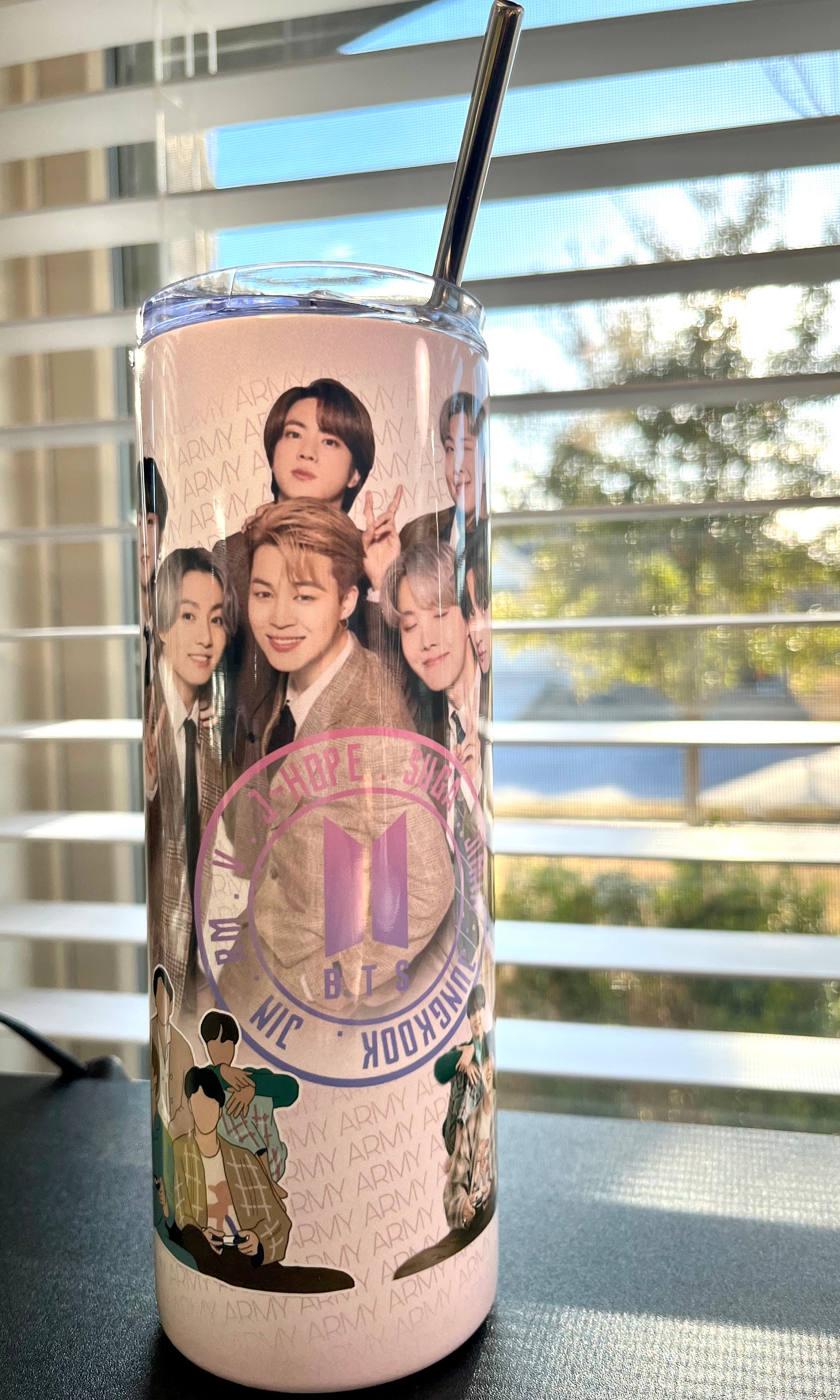  BTS Bangtan Boys Coffee Cups Stainless Steel Drinking Bottle  Vacuum Insulated Travel Mug Coffee Tumbler 14 OZ: Home & Kitchen