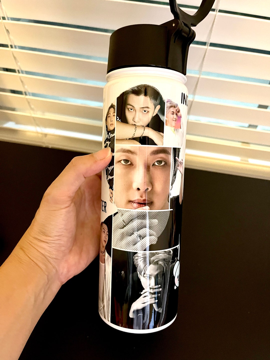Customized BTS RM Water Bottle, BTS Namjoon Tumbler, Kim Namjoon Bottle