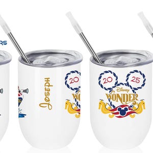 Customized Disney Cruise Wine Tumbler, Wine Disney Cruise Tumbler, Disney Cruise Tumbler, Personalized Disney Tumbler, Disney Cruise Gift