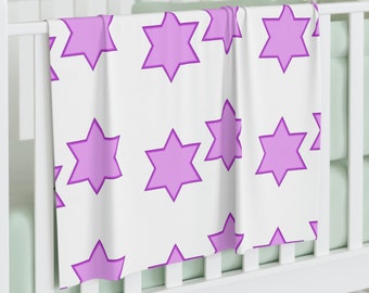 Magen David Baby Swaddle Blanket (pink and white)
