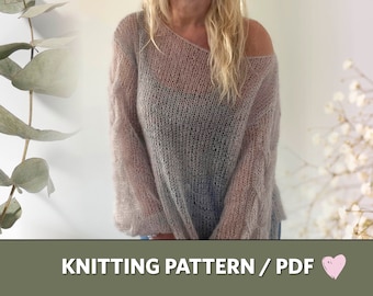 Patrón de suéter de mohair de punto fácil para principiantes (patrón en PDF)