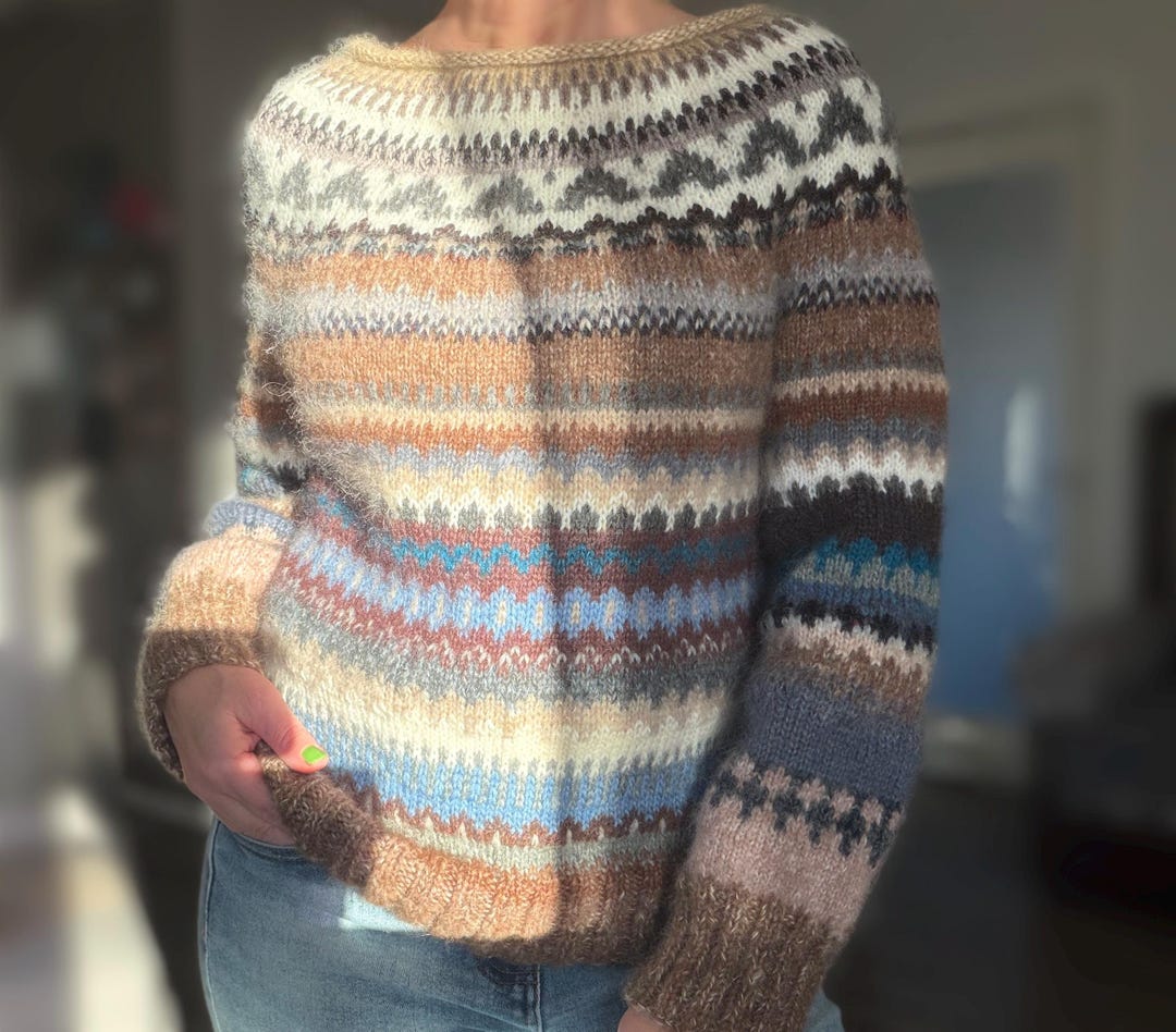 Hand Knit Fair Isle Sweater – Nordic Wool Jumper, Cozy Scandinavian ...