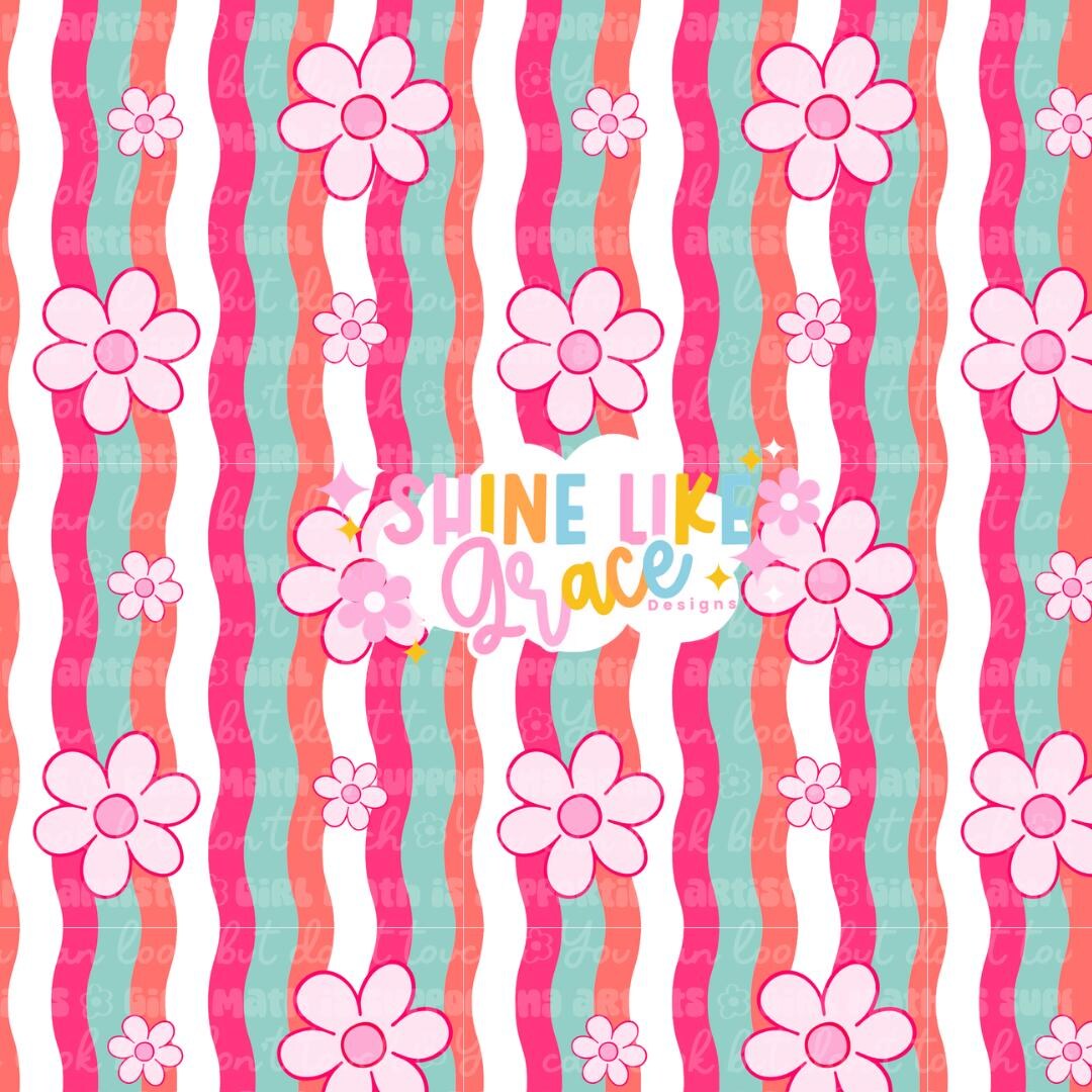 Girly Retro Daisy Seamless Pattern - Etsy