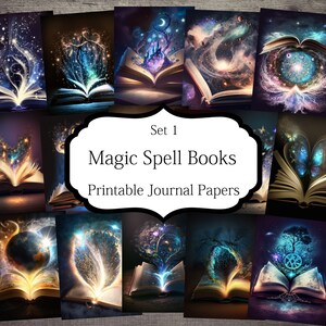 Magic Spell BooksPapers, Scrapbooking Pages, Junk Journal Pages, Ephemera, Junk Journals, Scrapbook Supplies, Digital Paper, Craft