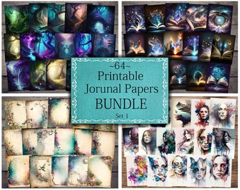 Printable Journal Papers Bundle Set 1,Junk Journal Printable, Collage Sheets, Digital Paper, Scrapbooking, Ephemera Pack, Printable Papers