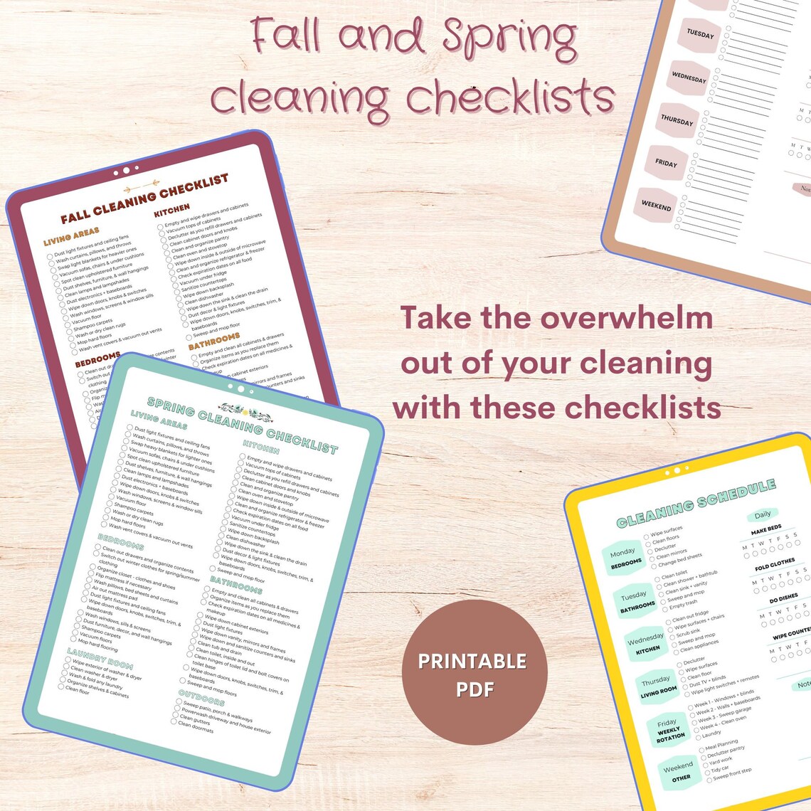 EDITABLE Spring Cleaning Planner, Household Cleaning Checklist ...