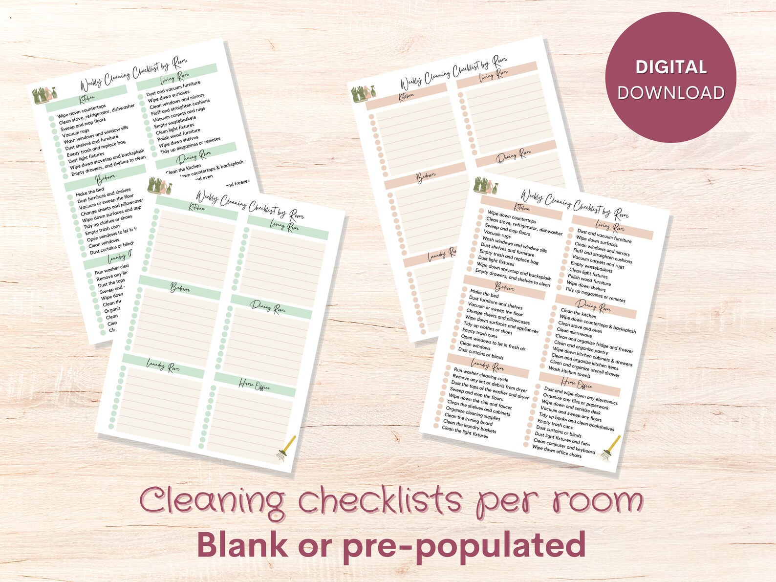 EDITABLE Spring Cleaning Planner, Household Cleaning Checklist ...