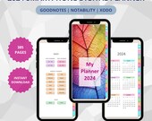 2024 Digital smartphone planner, Digital planner for android, iphone, Daily Hyperlinked planner for Goodnotes, Notability