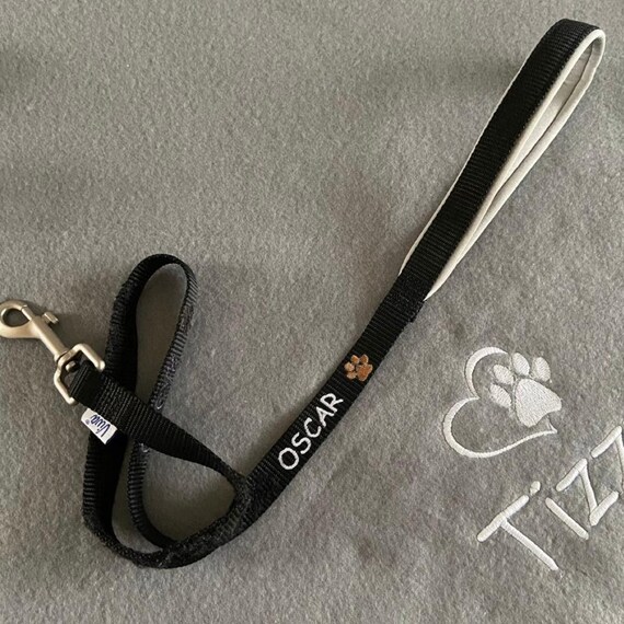 Doliphine Embroidered Personalized Nylon Dog Leash – Custom Leash For Small Medium Large Dogs – Unisex Yard Walking