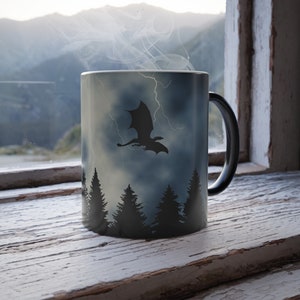 Color Changing Dragon Coffee Mug: Fantasy Book Lover Gift Bild 1